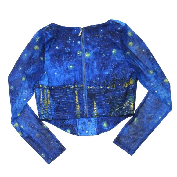NWT BlackMilk Starry Night Over The Rhone Long Sleeve Corset Top AU 12 / US 8 - Picture 5 of 10